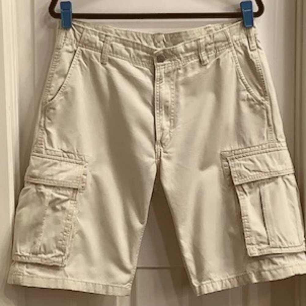 Levi's Men's Cargo Shorts-Ivory-Size W32-100% Cotton